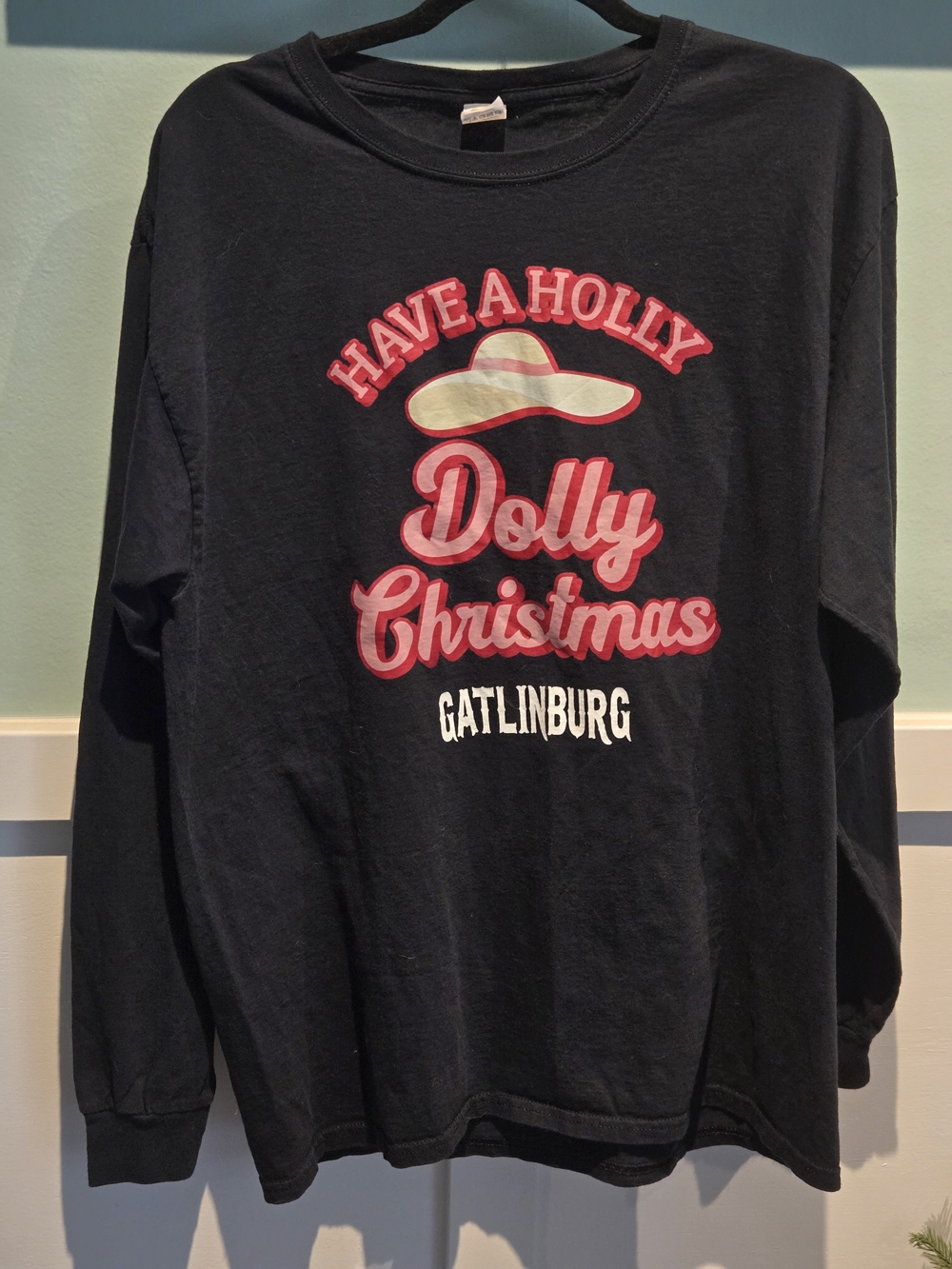 DOLLY PARTON Have A Holly Dolly Christmas Ya'll Long Sleeve T-Shirt Large